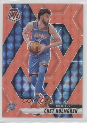 2024-25 Panini Mosaic Fluorescent Red Mosaic Prizm 60/75 Chet Holmgren #63 05ol