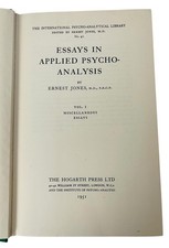 ESSAYS IN APPLIED PSYCHOANALYSIS ERNEST JONES 1951 VOL 1 2nd IMPRESSION LONDON
