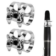 2pcs Clarinet Ligature, Premium Metal Clarinet Ligature B Flat with Adjustable S