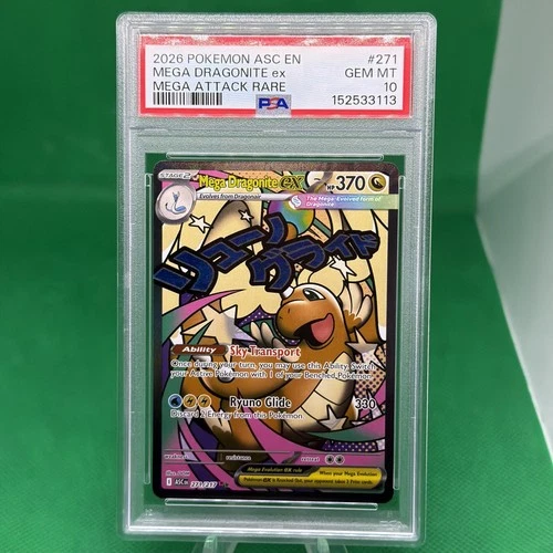 2026 POKEMON ASC EN-ASCENDED HEROES MEGA ATTACK RARE MEGA DRAGONITE EX PSA 10