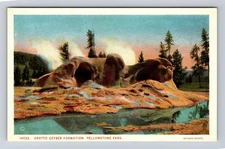 Yellowstone National Park Grotto Geyser Formation Series #14029 Vintage Postcard