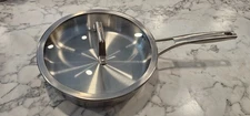 CALPHALON Premier Stainless Steel 3 Qt Sauté Pan (5003) & Lid, Used