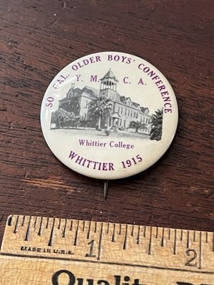 1915 So Cal. Older Boys' Conference Pinback Button, 1.5 in. Dia. Backing Paper