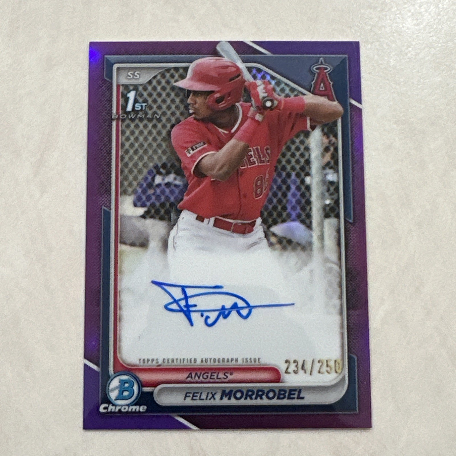 2024 Bowman Chrome Felix Morrobel 1st Bowman Chrome Auto Purple Refractor /250