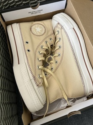 Damen Converse All Star Chuck High Plateau Beige Gr. 39 UK 6