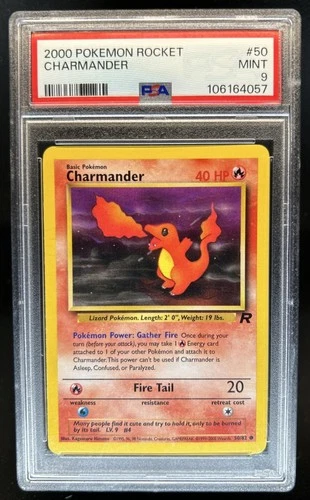 2000 Pokemon Team Rocket Charmander #50/82 PSA 9