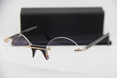 NEW ANDY WOLF EPSTEIN COL. B BLACK HAVANA GOLD AUTHENTIC EYEGLASSES 52-21