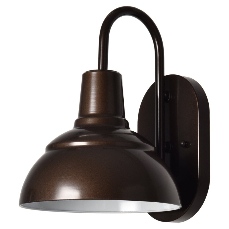 Farmhouse Wall Sconce Light Fixture E26 Metal Bronze Damp Rated Indoor Outdoor