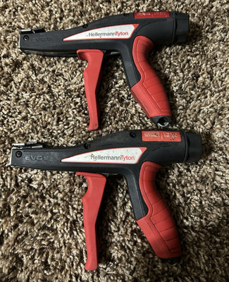 HellermannTyton EVO9 Zip Tie Tensioning Tools Tie Guns Black/Red Lot of 2