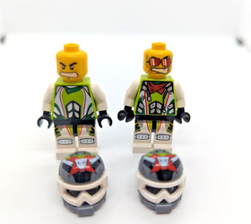 LEGO World Racers 8864 Lot - Rex-treme (wr001) & Max-treme (wr011) Flag, Trophy 