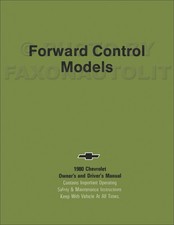 1980 Chevy Forward Control Owners Manual Class A Motorhome Stepvan P20 P30 Book