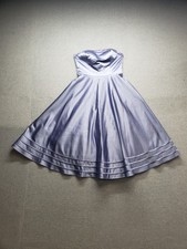 Bill Levkoff Women Dress 12 Light Gray Sweatheart Neck Strapless Pleated Party