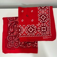 VTG Bandana 100 Cotton Fast Color RN 13960  13962 USA Aztec Paisley Lot 2 