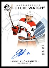 2017-18 SP AUTHENTIC FUTURE WATCH AUTO ROOKIE JANNE KUOKKANEN 284/999 CAROLINA