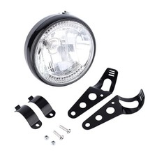 7" Universal Motorcycle LED Headlight with Mounting Brackets, Round H4 35W