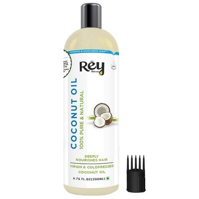 Rey Naturals Cold Pressed Coconut Oil For Hair And Skin - 100 Pure Natural Hair