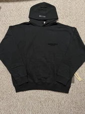 FEAR OF GOD ESSENTIALS HOODIE Stretch Limo/Black M 100% AUTHENTIC