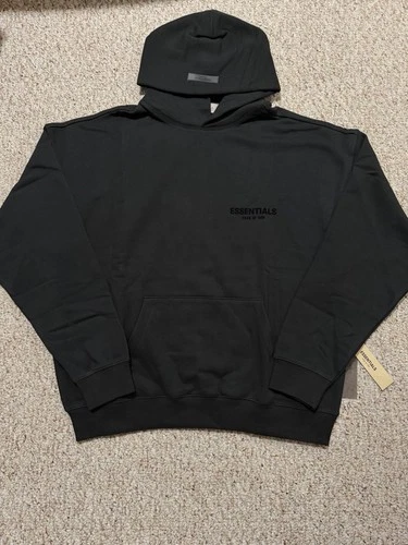 FEAR OF GOD ESSENTIALS HOODIE Stretch Limo/Black M 100% AUTHENTIC