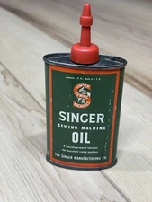 Vintage Singer Sewing Machine Oil 3oz Can Empty  Handy Oiler