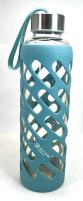 GAIAM Evolve 20 Oz Travel Water Bottle Silicone Sleeve Metal Screw Top Lanyard