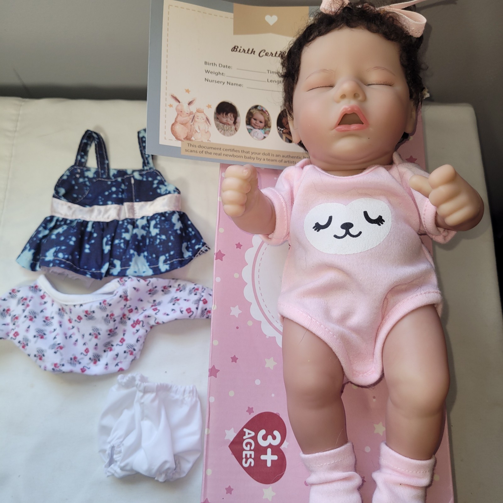 Reborn Baby Doll Happy Day With Box Certificate & Extras