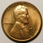 1937 S Lincoln Wheat Cent Red BU   "Actual Coin Pictured"