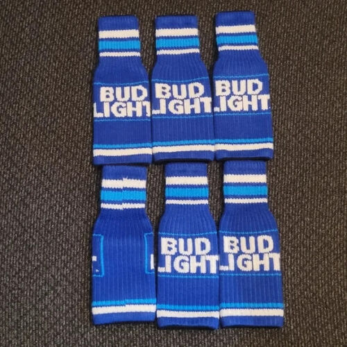 Bud Light Confezione 6 Maglioni Koozie Birra Maglia Per Bottiglie Nuovi Senza Etichetta - Foto 3 di 5