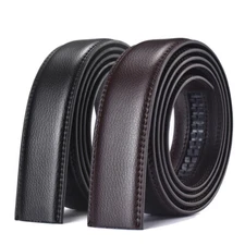 110cm-170cm Men Leather Ratchet Belt For Automatic Buckle Waistband Strap Jeans