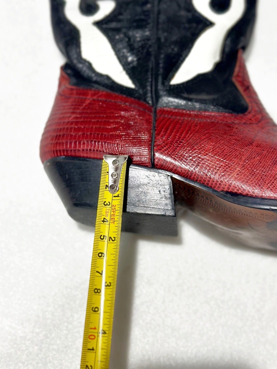 Y2K Nine West Romnee 90's Red Black Leather Western Cowboy Boots