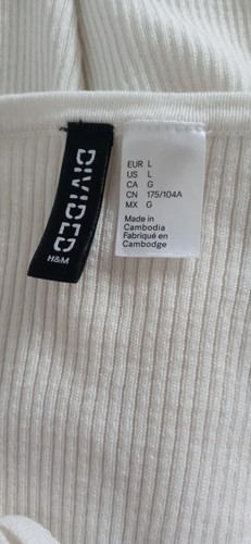Divided By H&M Girls Sweater Lace Up Neck Cream Ivory Size L - Picture 5 of 5