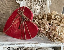 Rustic Primitive Farmhouse Country HEART Handcrafted Wood Home Decor Valentines