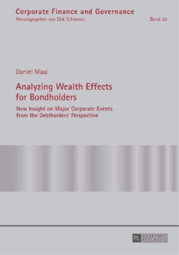 Daniel Maul Analyzing Wealth Effects For Bondholders (taschenbuch)