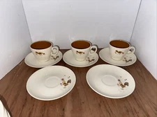3 Vintage Taylor Smith&Taylor Break O Day "Chickens" Cups & 5 Saucers