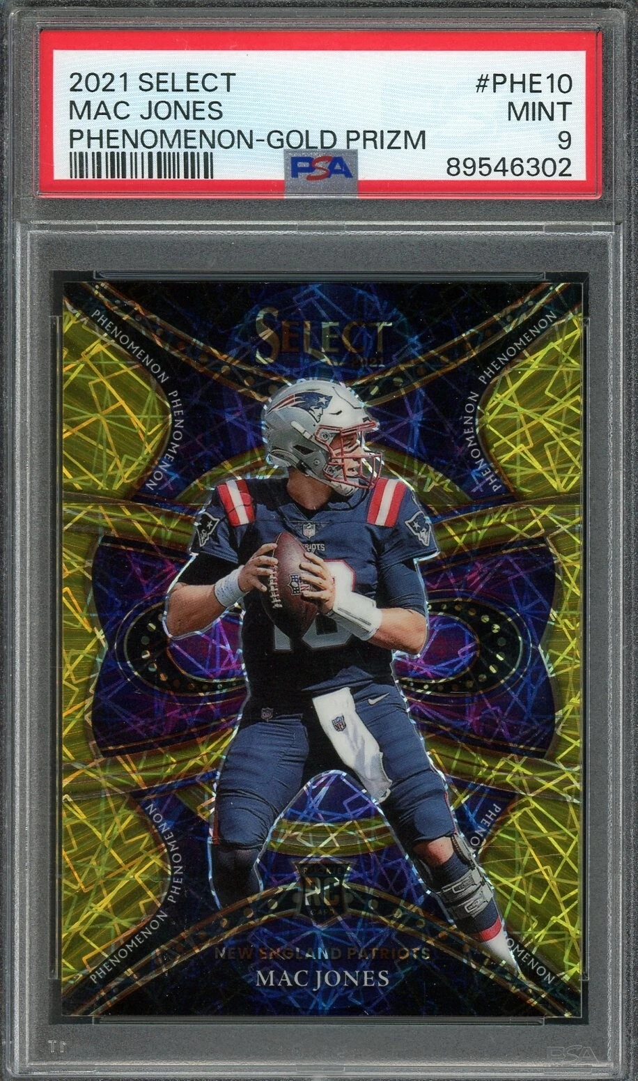 Mac Jones Panini Select Phenomenon #PHE10 Gold