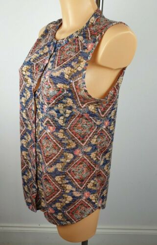 NEU Ex M&S ärmelloses Shirt Top Größe 10-20 abstrakter Druck - Bild 7 von 8