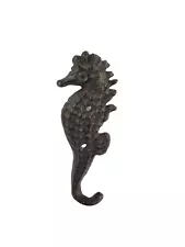 Rustic Brown Cast Iron Seahorse Wall Hook Nautical Towel Coat Leash Holder
