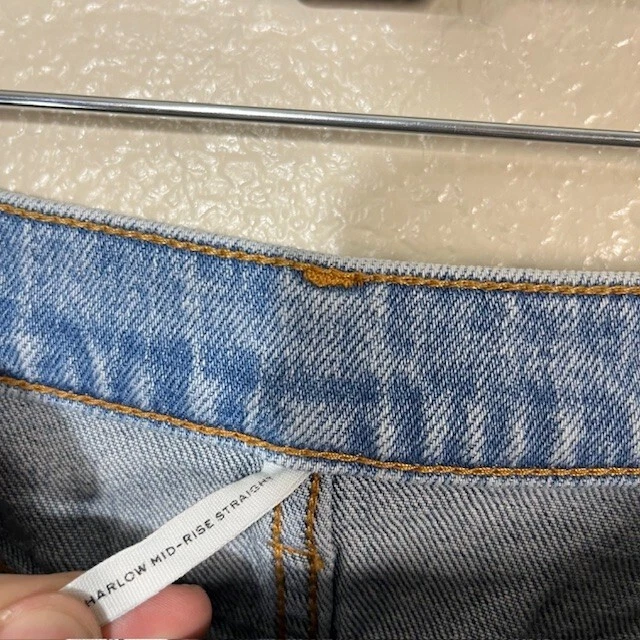 Rag & Bone Jeans Womens 32 Blue Denim Harlow Ankle Straight Leg Mid Rise Light - Image 4 of 4