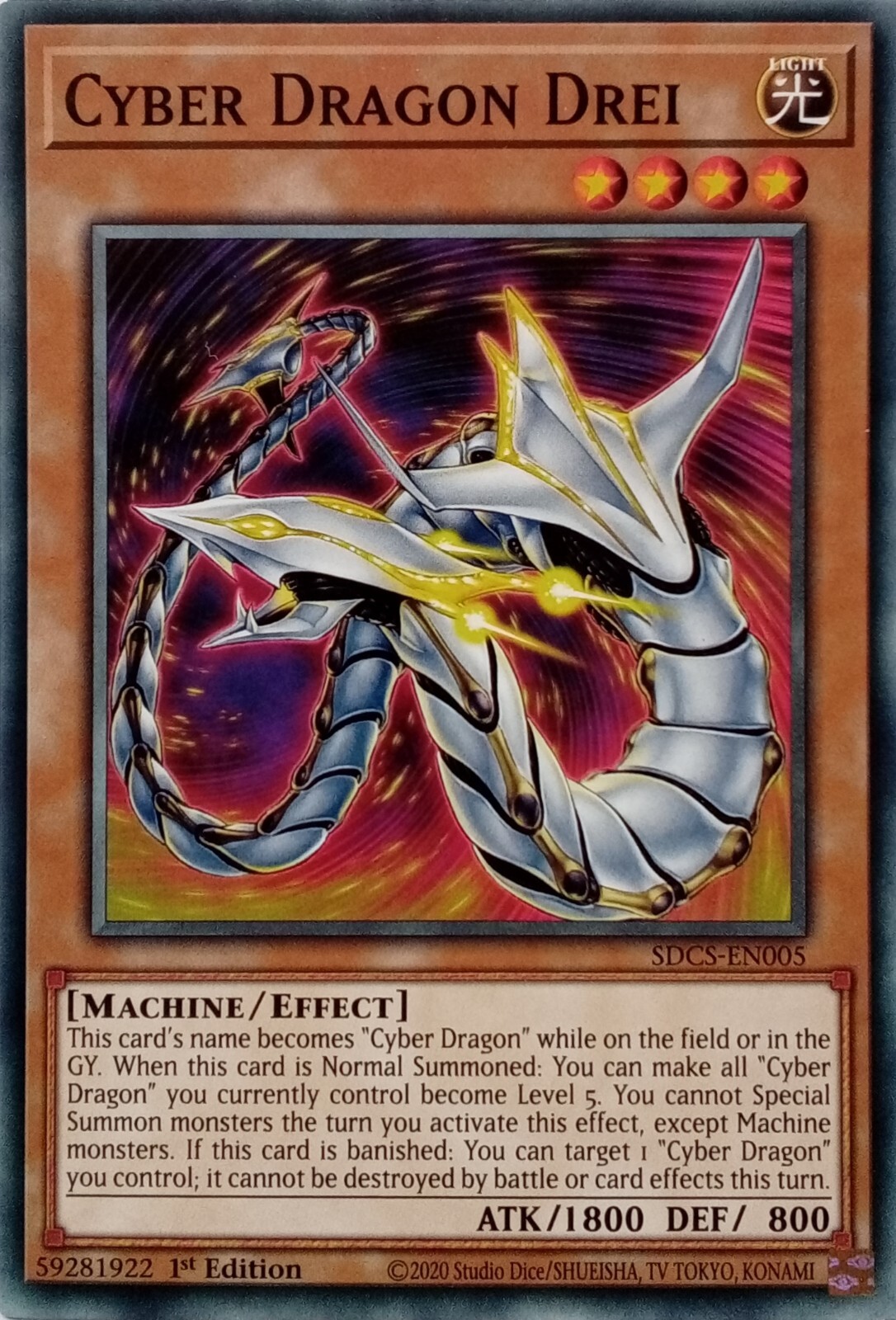 SDCS-EN005 Cyber Dragon Drei Common 1st Ed YuGiOh TCG Card