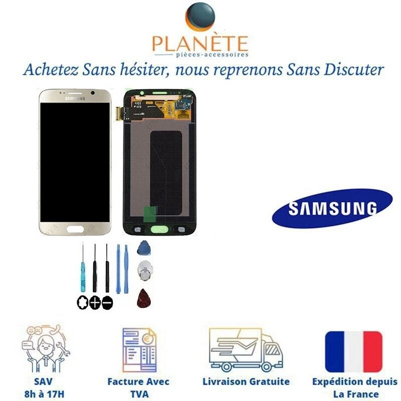 Original Ecran LCD Complet Or Sur Châssis Pour Samsung Galaxy S6 (G920F) - Photo 1/1
