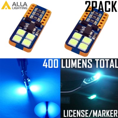 Alla Lighting LED License Plate Light Tag Bulb/Side Marker/Trunk Lamp,Light Blue