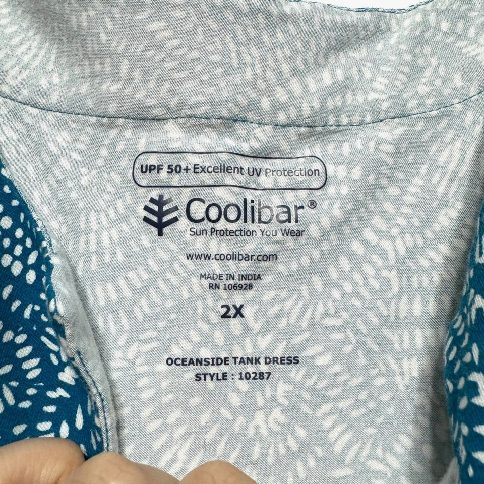 Coolibar Dress Oceanside Tank Top UV Protection Activewear Blue Womens