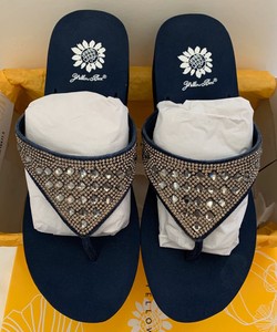 yellow box navy flip flops