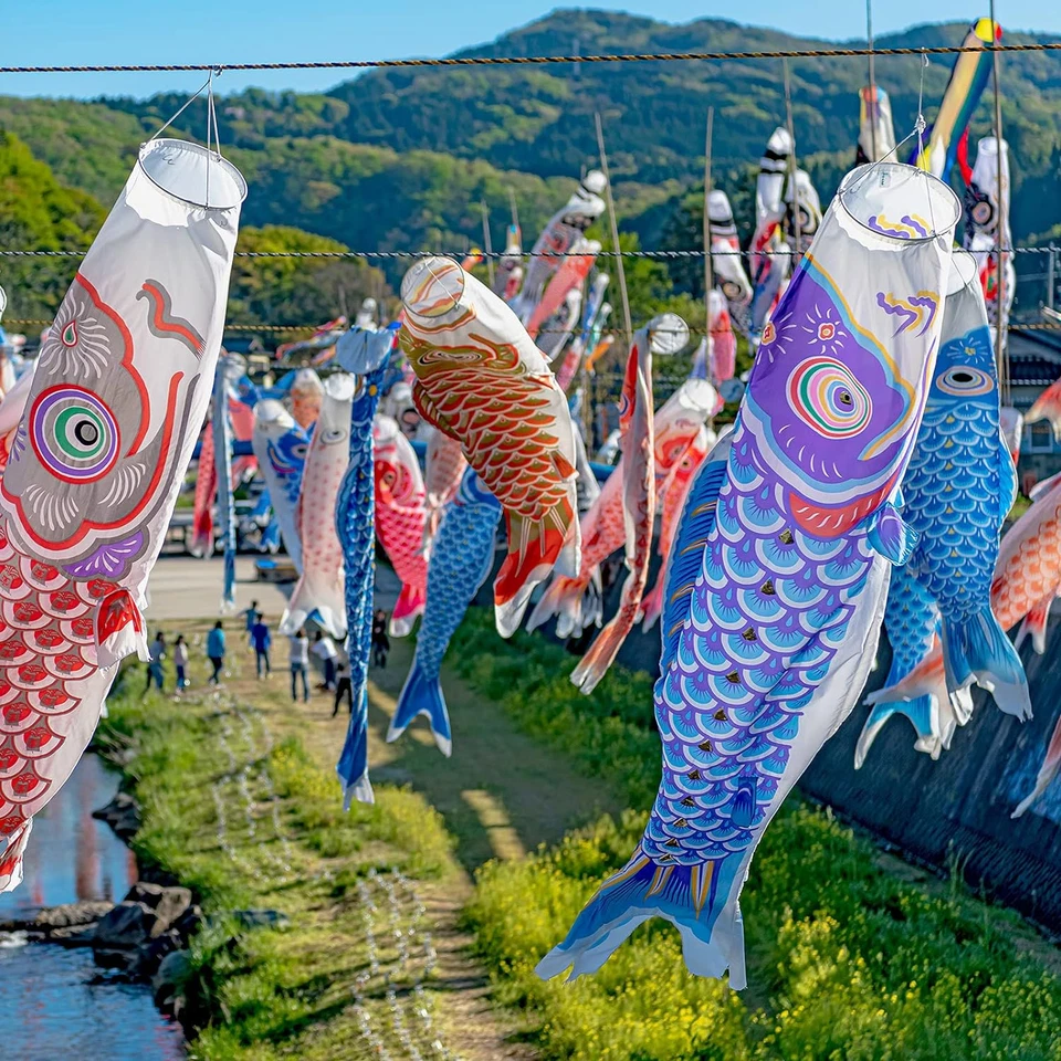 10 Piezas Carpa Japonesa Windsock Pez Bandera Cometa 15.7 Pulgadas Japonesa Colgante Windsock Foto 4 de 4