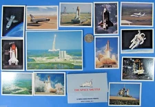 POSTCARD / PHOTO print LOT of 13 '80s vtg NASA Space Shuttle Challenger Lift Off