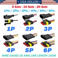 5/10 Set Car Electrical Connector 1/2/3/4/5/6Pin Waterproof Automotive Wire Plug