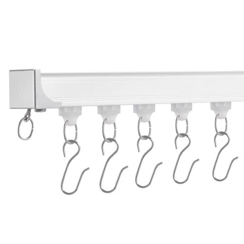 VEVOR Ceiling Curtain Track Set 5.9 FT/1.8 Meter Room Divider with Hooks White - Picture 12 of 12