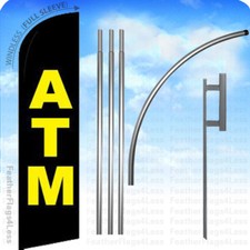ATM - Windless Swooper Flag 15' KIT Feather Banner Sign - kf