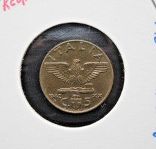 Moneta 1942 Italia Regno 5 Centesimi V. E. III Impero 2° Tipo FDC (C.00)