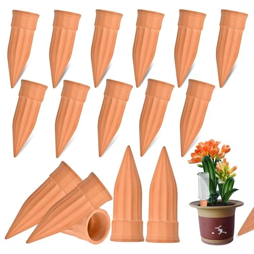 16 Pack Terracotta Plant Waterers - Self Watering Spikes and Watering Stakes ... - Picture 1 of 7