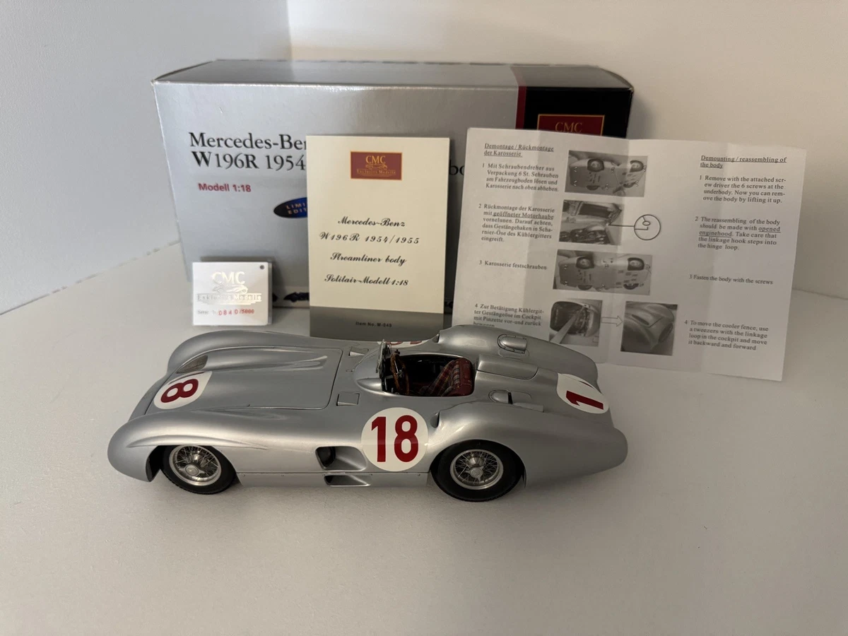 CMC 1/18 Diecast Mercedes-Benz W154 1938 - Argenté - Modèle De Collection
